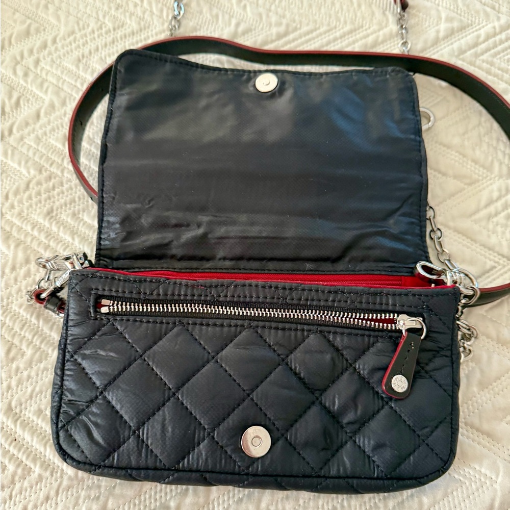 MZ Wallace Black and Red Quilted Crossbody Bag - Picture 3 of 5